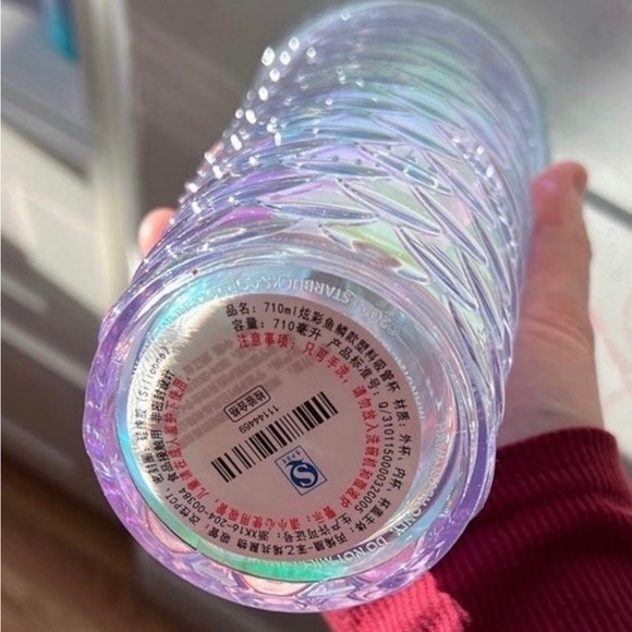 Starbucks China Siren Scales Cup Unicorn Aurora Glitter Mermaid Tumbler 24oz New - Picture 8 of 11